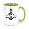 thumbnail image 1 of Yoga Mug, Halloween Mug, Yoga Bones, Skeleton Mug, Halloween Coffee Cup, Yoga Cup, Gift For Her, Science Teacher Mug, Yoga Lover, Skeletons, GREEN, 1 of 1