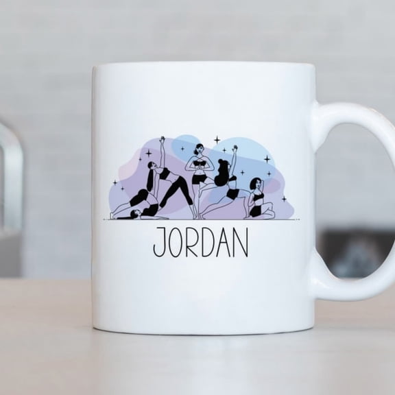 Yoga Mug, Yoga Gift, Yoga Trainer Gif, Fitness Mug, Pernalized Fitness Coffee Cup, Fitness Gift Ideas, Fitness Birthday Gif LB