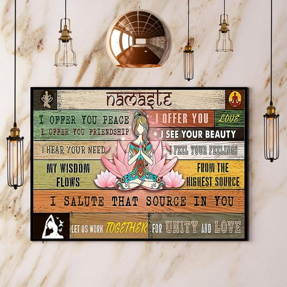 Yoga Namaste I Salute That Source In You Paper Poster No Frame Matte Wall Art Decor 11 x 17 Inch Poster