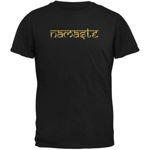 Yoga Namaste Sanskrit Black Adult T-Shirt - X-Large