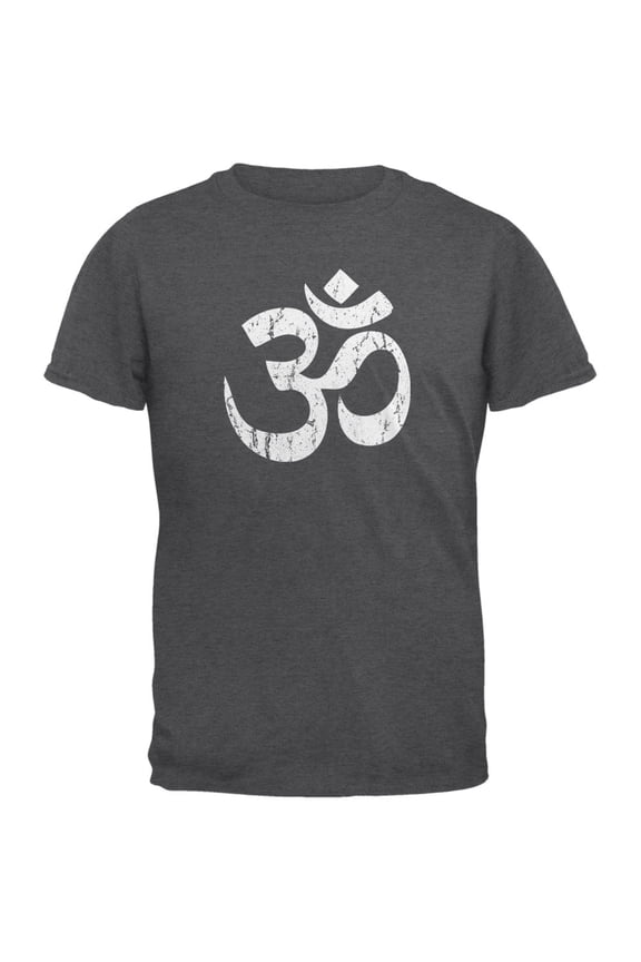 Yoga Om Dark Heather Adult T-Shirt - Small
