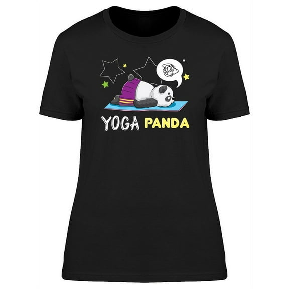 Yoga Panda Is Tired T-Shirt Women -Image by Shutterstock, Female Medium