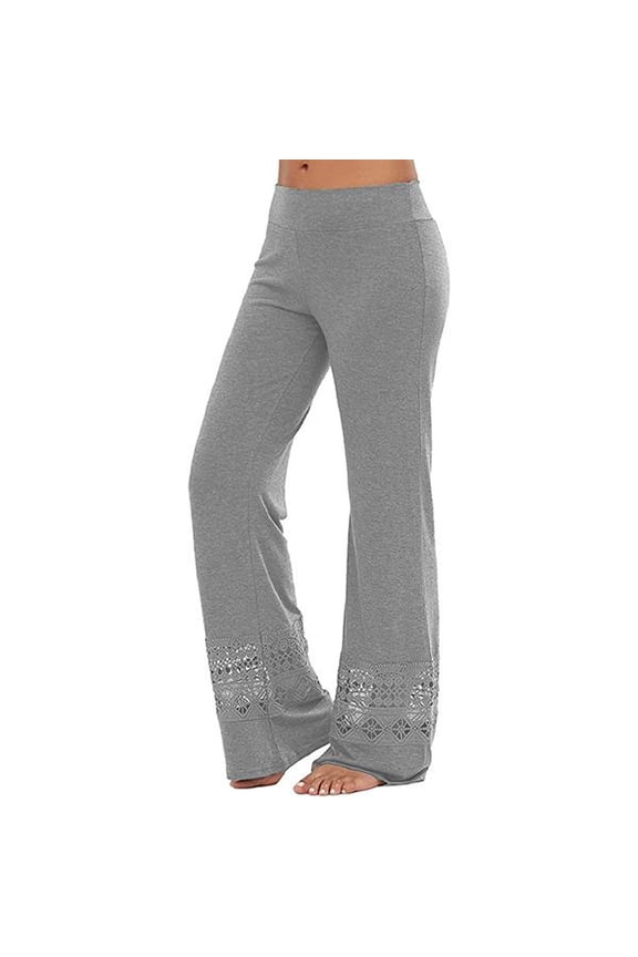 Yoga Pants Flare Women Lace Detail Workout Bootcut Flare Leggings High Waisted Buttery Soft Yoga Pants Stretchy Tummy Control Athleisure Bell Bottom Women's Pants