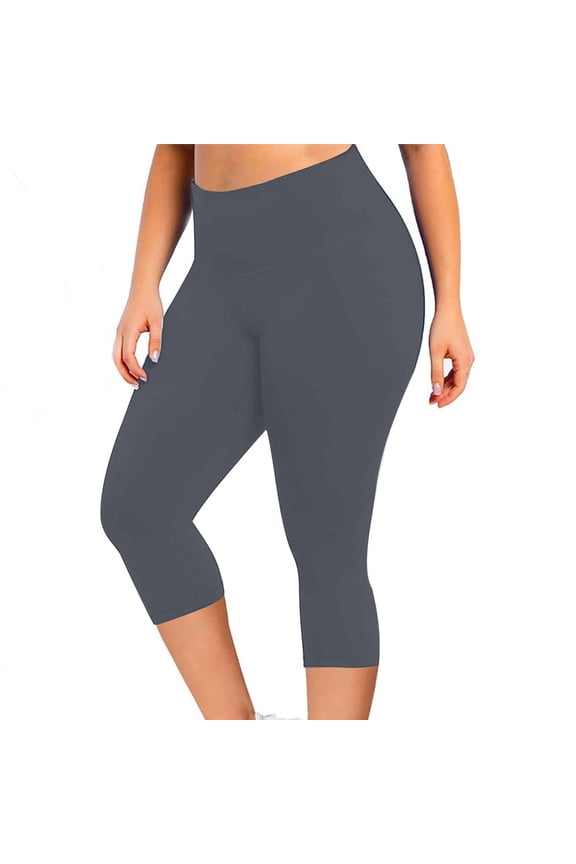 Yoga Pants For Women Knee Leggings 3/4 Cropped Leggings Cowboy Print With Pockets High Waisted Leggings Workout Athletic Pants