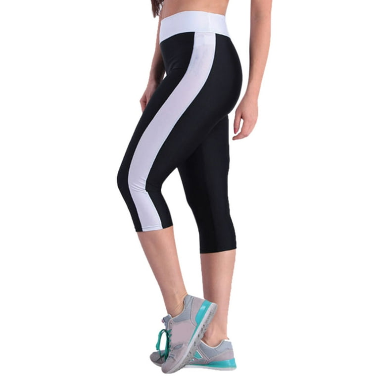 Yoga Pants For Women Women'S High Waist Tummy Control Yoga Workout Capris  Leggings Side Pockets 