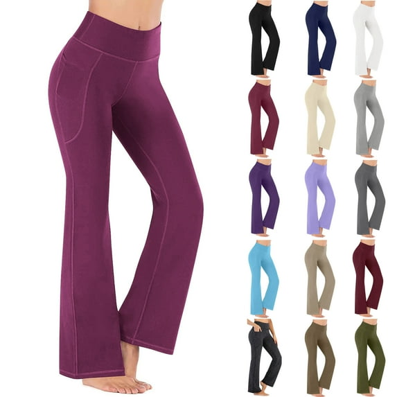 Yoga Pants with Pockets for Women Women Workout Out Leggings Fitness Sports Running Yoga Athletic Drying Tight Elastic Comfortable Fitness Pants PurpleB 4XL
