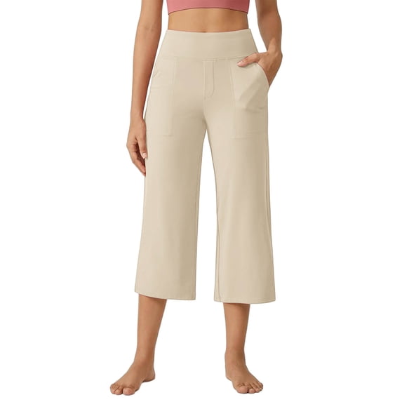 Yoga Pants With Pockets for Women Women Wide Leg Yoga Pants Women Oversized Drying Tight Elastic Comfortable Fitness Pants Yoga Pants Khaki L