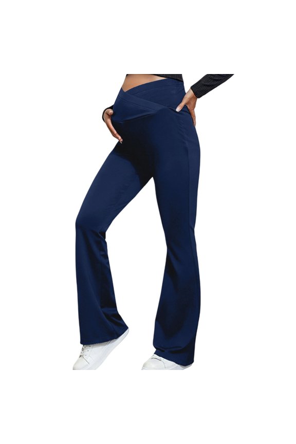 Yoga Pants Women Beach Vacation Tummy Control Casual Full Length Gifts for Her Athletic Running Women's Leggings Navy