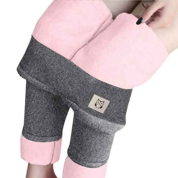Yoga Pants Women Flare Leggings with Pockets Cotton Plus Size Leggings for Women 2X Women High Waisted Velvet Warm Outer Wear Owl Gray Inner Red Thin Tight Fitting Micro Elastic Winter Leggings