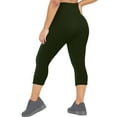 thumbnail image 1 of Yoga Pants Women High Waist Lifting Stretchy Breathable Slim Fit Solid Print Gym Pants for Sporty Wear Green XXL, 1 of 5