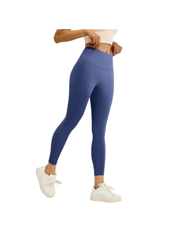 Yoga Pants Women High Waist Tummy Control Yoga Leggings Buttery Soft Workout Running Booty Tights Blue 3XL