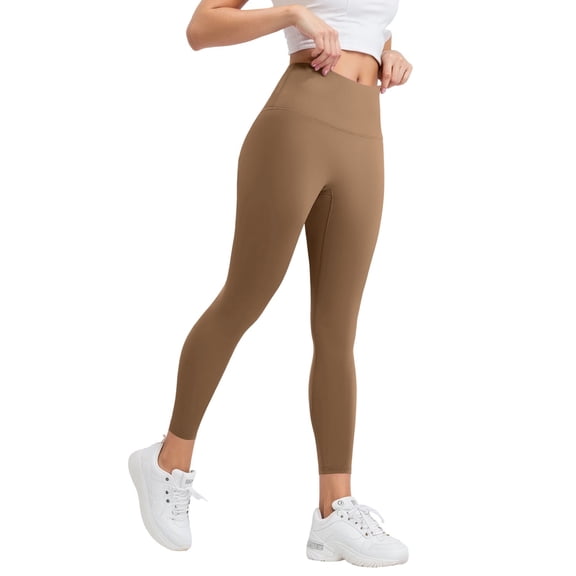 Yoga Pants Women High Waisted Leggings Womens Full Length Capri Soft Stretchy Yoga Pants Women's Yoga Leggings Brown L