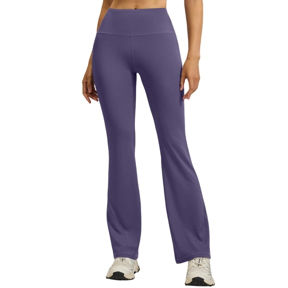 OIOLOYJM Yoga Pants Women High Waisted Tummy Control Flare Leggings Butt Lifting Compression Workout Booty Tights Purple 2XL
