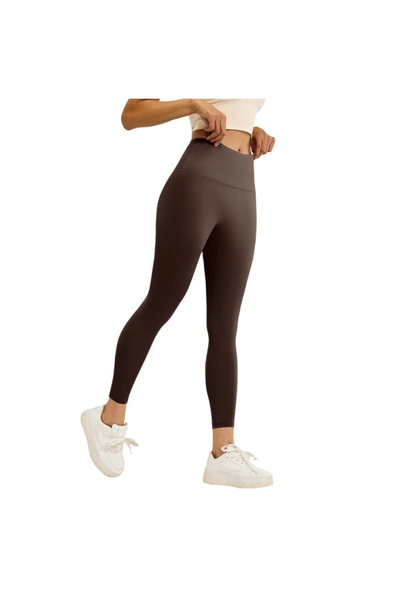 Yoga Pants Women High Waisted Tummy Control Yoga Leggings Butt Lifting Gym Workout Booty Tights Coffee L