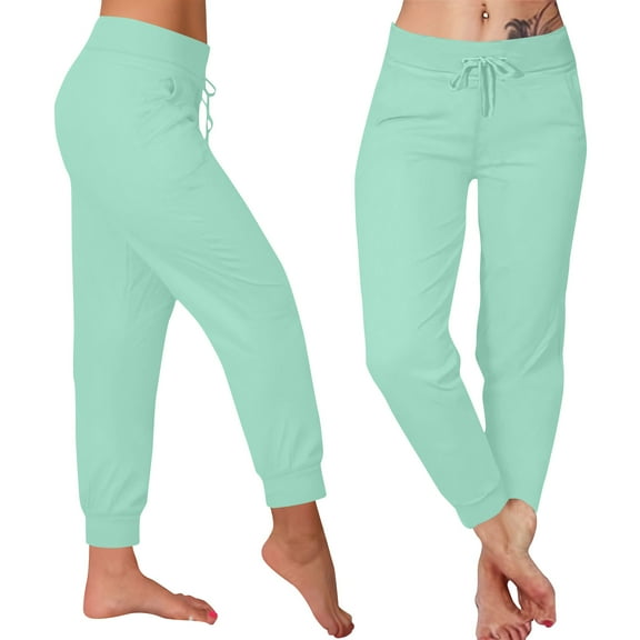 Yoga Pants for Women Lounge Sweatpants Women's Casual Trousers Solid Color Drawstring Pants Waist Long Pants With Pocket Athletic Joggers Pants for Women, S-2XL