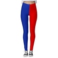 thumbnail image 1 of Yoga Pants Women Patchwork Print Slim Fit High Waist Lifting Stretchy Breathable Gym Pants for Sporty Wear Red L, 1 of 3