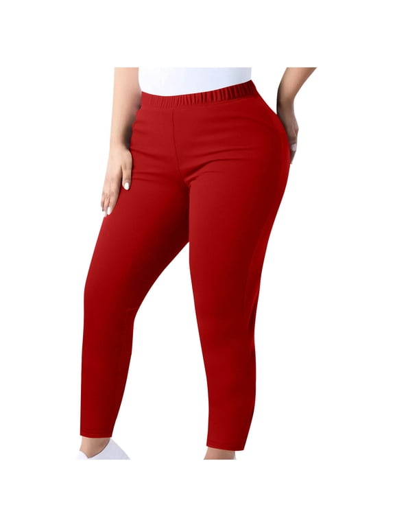 Yoga Pants Women Plus Size, Elastic Waist Stretch Slim Fit Casual Gym Workout Leggings M-5XL