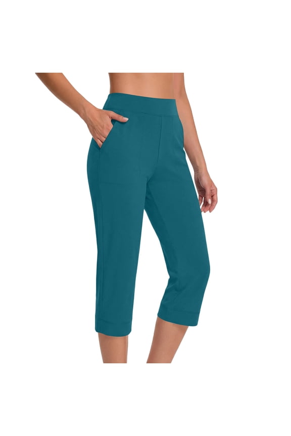 Yoga Pants Women Seamless High Waisted Capri Leggings with Pockets Soft Stretchy Athletic Tights Lightweight Beach Capris