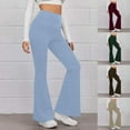 thumbnail image 1 of Yoga Pants Women Soft Womens Workout Lounge Pants Women Solid Color Tight Fitting Hip Shaping Flared Pants Yoga Pants Green M, 1 of 6