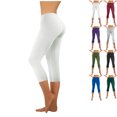 thumbnail image 1 of Yoga Pants Women Trendy Solid Color Comfortable Workout Pants Soft Seamless Tight Fitted 3/4 Pants for Casual Wear, 1 of 8