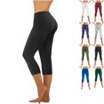 thumbnail image 1 of Yoga Pants Women Trendy Solid Color Comfortable Workout Pants Soft Seamless Tight Fitted 3/4 Pants for Casual Wear, 1 of 8