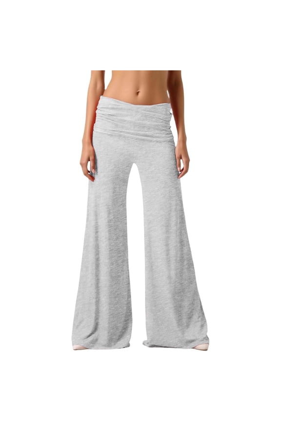 Yoga Pants Women Wide Leg High Waisted Pants Solid Color Loose Casual Workout Pants Stretchy Sports Gym Fitness Running Sports Workout Pants Active Wear