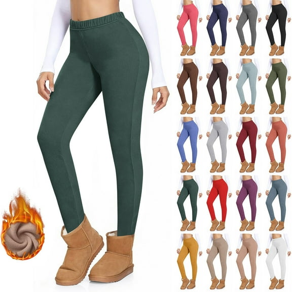 Yoga Pants Women Wide Leg Pants no Pockets High Waist Stretch Dress Casual Sweatpants Petite/Regular/Tall Velvet Warm Home Casual Close Fitting Leggings Long Pants