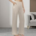 thumbnail image 1 of Yoga Pants Women Wide Leg Pants With Pockets High Waist Stretch Dress Casual Sweatpants Womens Pants Straight Leg Teen Sweatpants Womens Casual Pants High Waist Self Tie Short Pants for Women Casual, 1 of 4