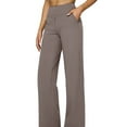 thumbnail image 1 of Yoga Pants Women Wide Leg Pants with Pockets High Waist Stretch Dress Casual Sweatpants Coffee Color XL, 1 of 6