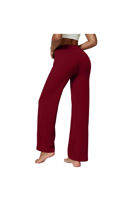 Yoga Pants Women Wide Leg Pants with Pockets Sport Cargo Pants Casual Solid Color Fashion High Waist Yoga Pants Straight Leg Pants