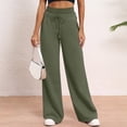 thumbnail image 1 of Yoga Pants Women Woman Sweat Pants Womens Solid Color Double Waist Loose Wide Leg Pants With Pockets Green XXL, 1 of 8