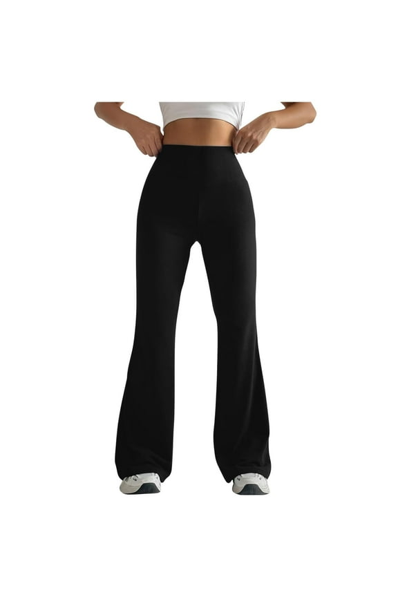 Yoga Pants Women's Ultra Comfort Motion Bootcut Jean 2026 Womens Stretch High Waist Leggings Regular Solid Flared Pants Active Workout Yoga Pants Trousers