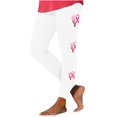 thumbnail image 1 of Yoga Pants for Women Breast Cancer Awareness Pink Ribbon Print Soft Trousers High Waist Workout Tights Leggings,White 1,2XL, 1 of 5
