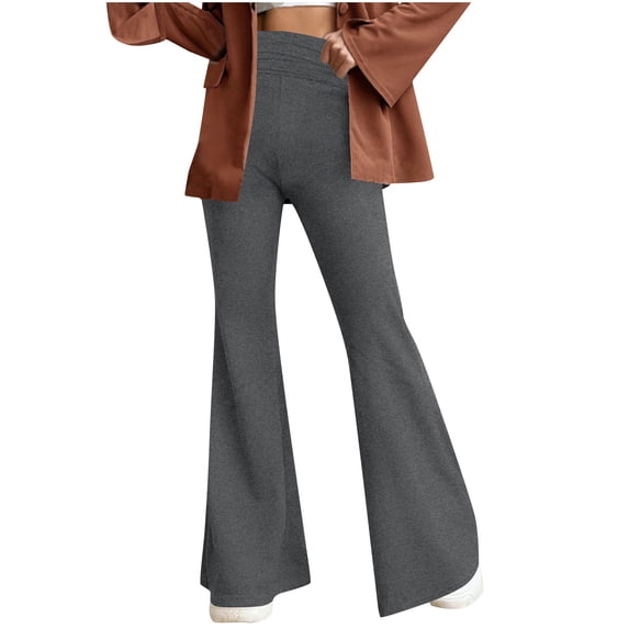 Yoga Pants for Women,Elastic Waist Slim Fit Stretch Flare Leggings Athletic Workout Bell Bottoms