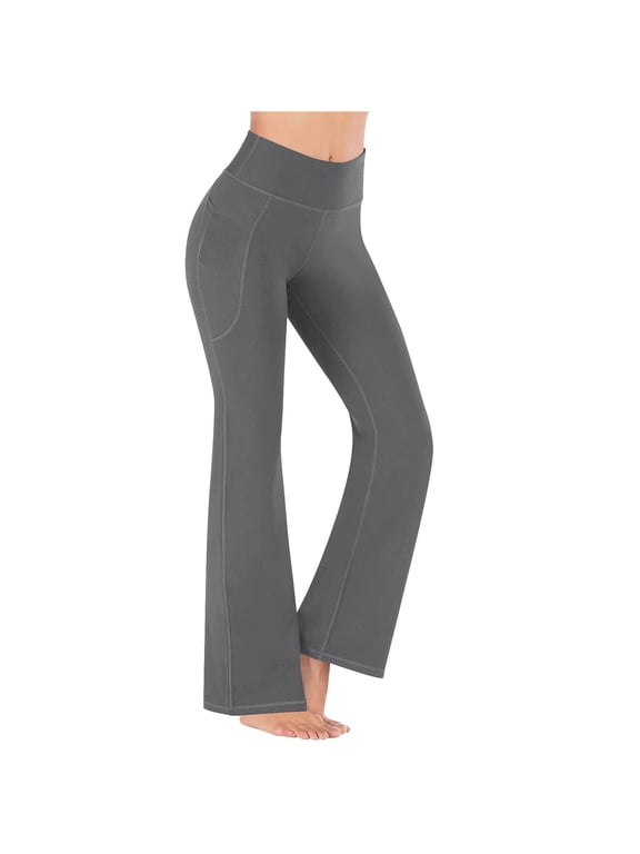 Yoga Pants for Women Flare Elastic Waist Seamless Stretch Workout Bootcut Leggings