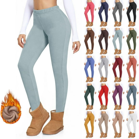 Yoga Pants for Women High Waisted Stretchy Comfy Slim Fitted Velvet Warm Home Leggings Casual Close Fitting Leggings Long Pants Loungewear Trousers
