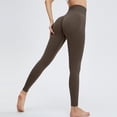 thumbnail image 1 of Yoga Pants for Women Peach Seamless High Waist Lifting Stretchy Breathable Slim Fit Gym Pants for Sporty Wear Coffee L, 1 of 4