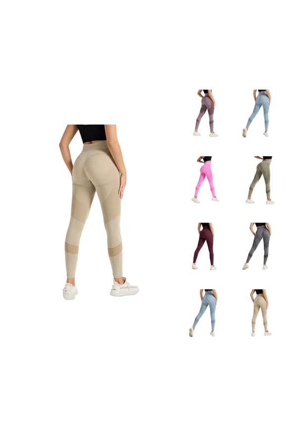 Yoga Pants for Women Performance Sports Leggings with Contour Lines High Waist Compression Tights Athletic Workout Bottoms for Gym