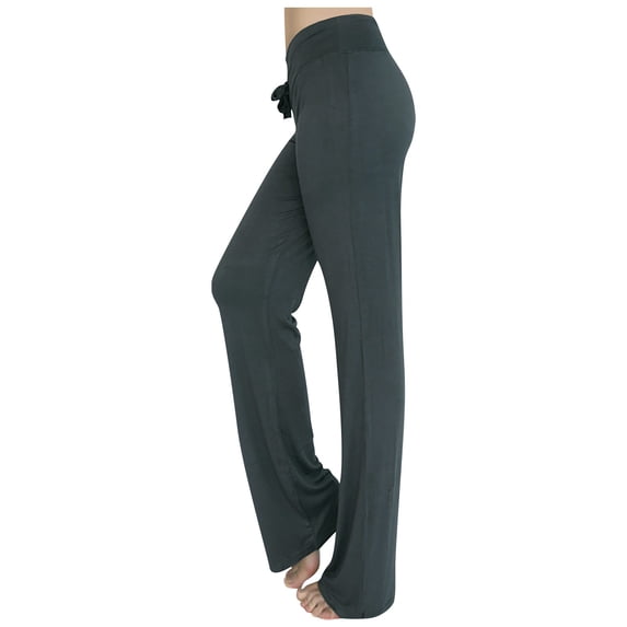 Yoga Pants for Women Plus Size Sawvnm Women's Loose High Waist Wide Leg Pants Workout Out Leggings Casual Trousers Yoga Gym Pants A-Dark Gray XL