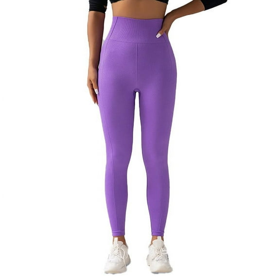 Yoga Pants for Women Seamless Knitted Breathable Solid Color Waist Peach Hip Yoga Pants For Running And Fitness Nine Cent Pants for Women