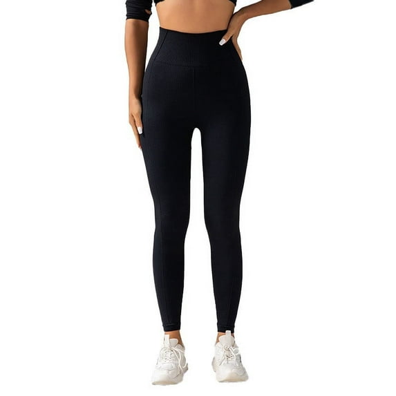 Yoga Pants for Women Seamless Knitted Breathable Solid Color Waist Peach Hip Yoga Pants For Running And Fitness Nine Cent Pants for Women