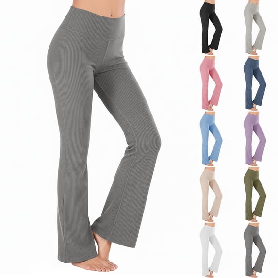Yoga Pants for Women Solid-Color Casual Oversized Flared Trousers Breathable and Stuffiness-Free for Indoor Pilates