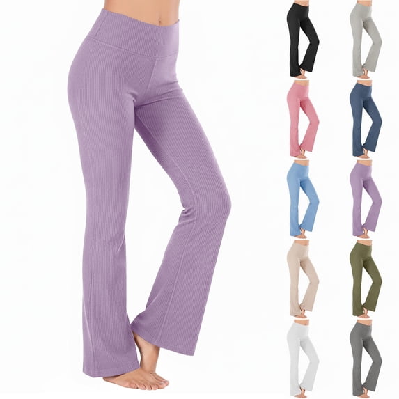 Yoga Pants for Women Solid-Color Casual Oversized Flared Trousers Comfortable and Unrestrained for Outdoor Jogging