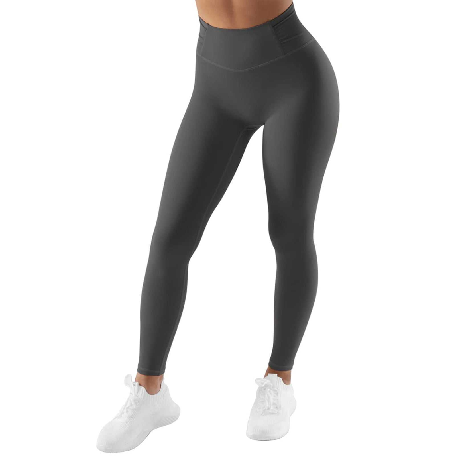 Yoga Pants for Women Two Pack Women No Front Seam Leggings Ruched High