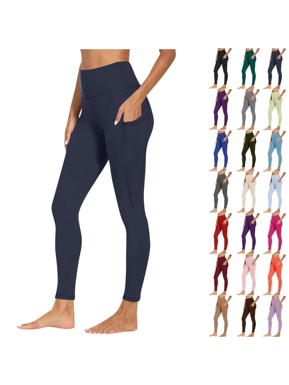 Yoga Pants for Women Up to 65% Off Workout Out Pocket Leggings Fitness Sports Running Yoga Athletic Pants