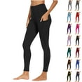 thumbnail image 1 of Womens' Yoga Pants Elastic Waist Plus Size Fashion Workout Out Pocket Leggings Fitness Sports Running Yoga Athletic Pants, 1 of 9