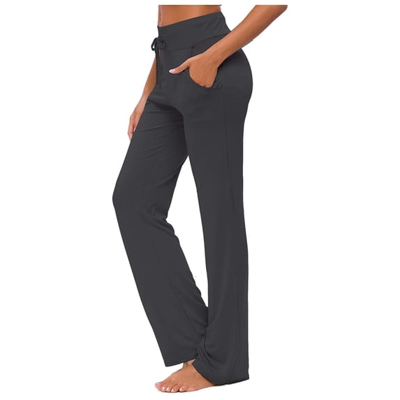 Yoga Pants with Pocket For Women Dress Pant Casual Relaxed Fit Drawstring Workout Flared Leggings