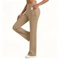thumbnail image 1 of Yoga Pants with Pockets for Women Straight Leg Long Pants Elastic High Waist Workout Running Leggings Casual Work Trousers, 1 of 6