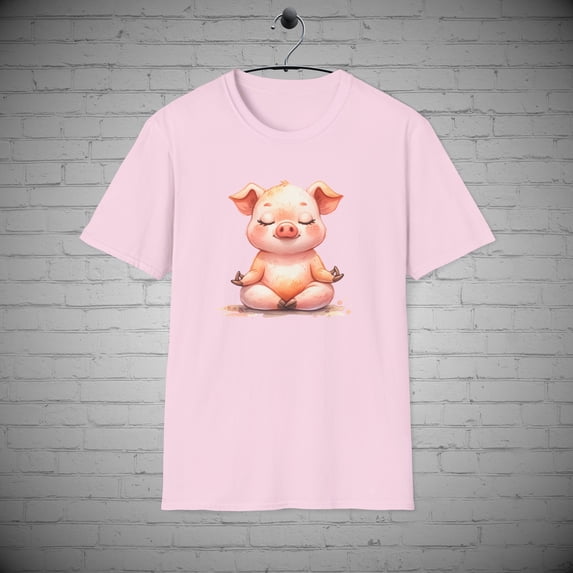 Yoga Pig t-shirt, Meditating Pig tee, Zen Animal shirt, Piggy apparel