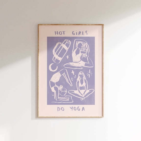 Yoga Pilates Fitness Wall Art Print, Wellness Studio Home Decor
